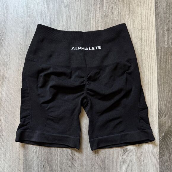 Alphalete Amplify Contour Short 5” Black High Rise Gym Workout - Picture 7 of 12